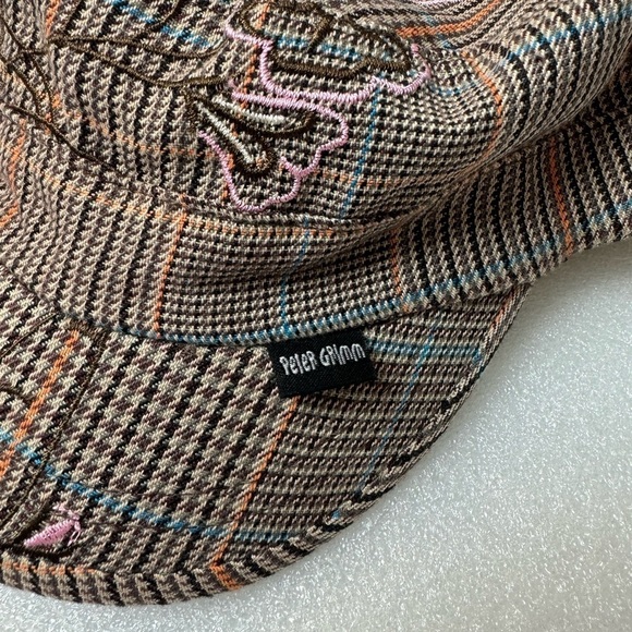 Peter Grimm Cap Driving Hat Medium Brown Floral art 1920s - Picture 2 of 8